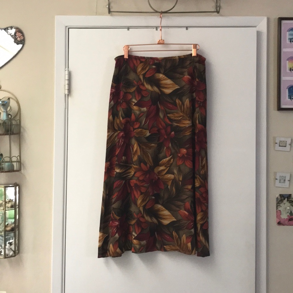 Dana Buchman Floral Silk Skirt